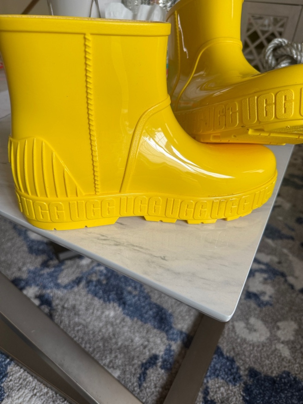 UGG Vibrant Yellow Glossy Rain Boots